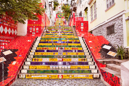 Tiled steps in Lapa, Rio de Janeiro, Brazil photo
