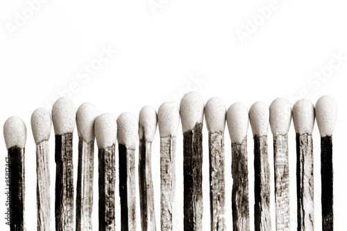 Match Stick extreme Closeup isolated on white background.