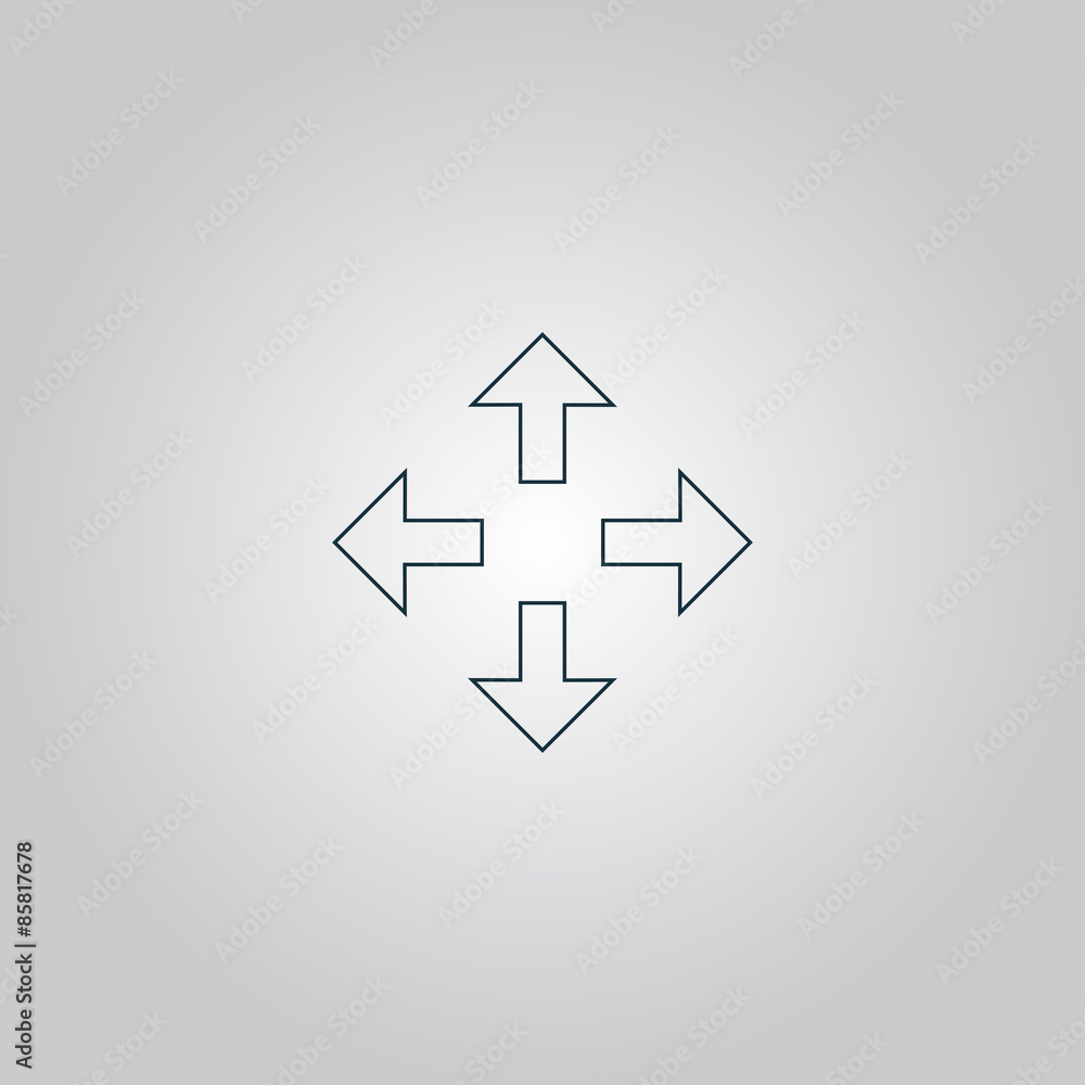 Arrows in four directions icon Arrows in four directions icon