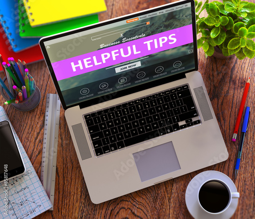 Helpful Tips. Online Working Concept.