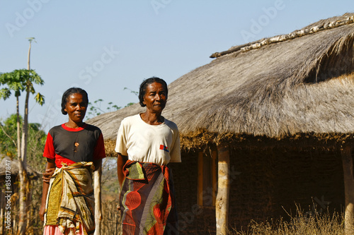 African women in Malagasy willage, Madagascar