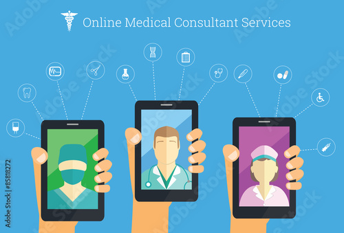 Online medical services conceptual iilustration