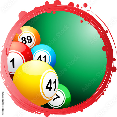 circular border with bingo balls