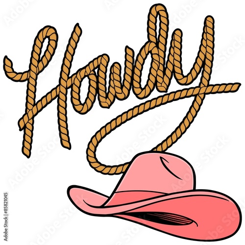 Howdy Cowgirl Rope and Hat
