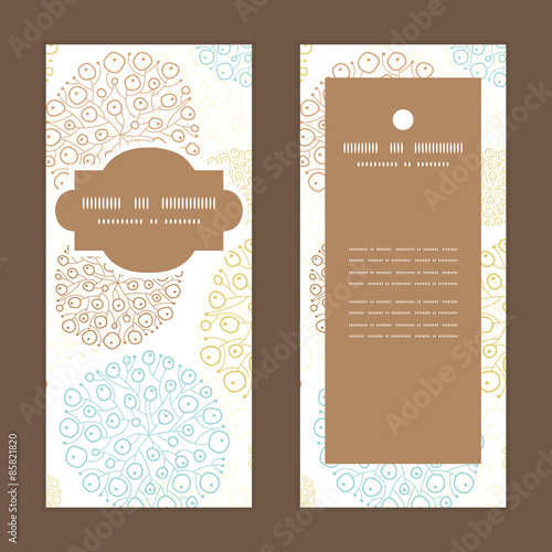 Vector blue brown abstract seaweed texture vertical frame