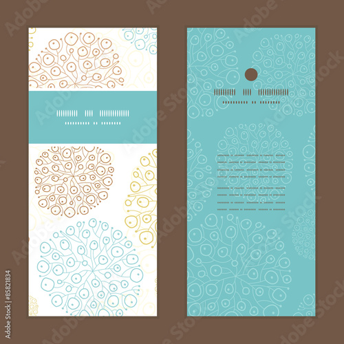 Vector blue brown abstract seaweed texture vertical frame