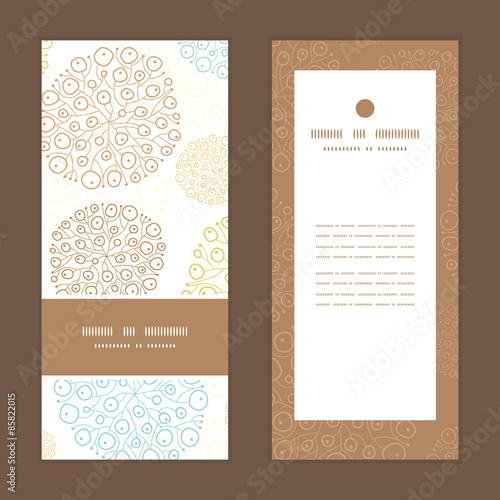 Vector blue brown abstract seaweed texture vertical frame
