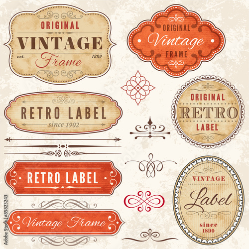 High Detail Grunge Vintage Labels