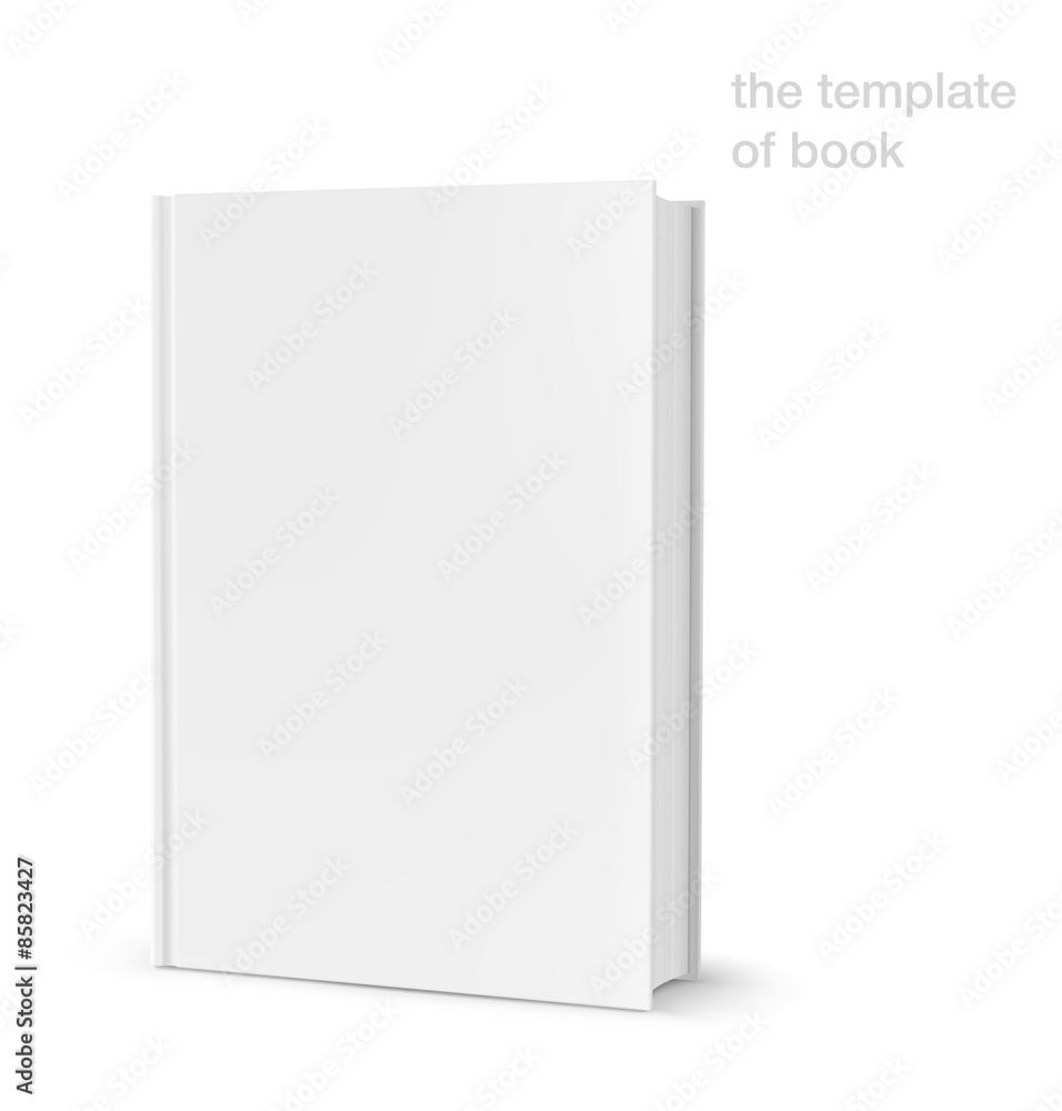 Template of blank cover book on white background. Vector illustr Template of blank cover book on white background. Vector illustr