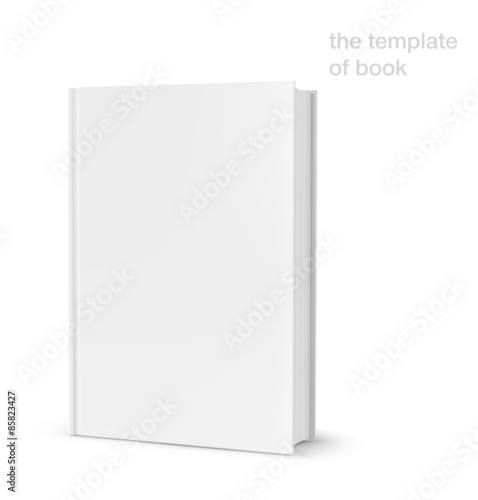 Template of blank cover book on white background. Vector illustr