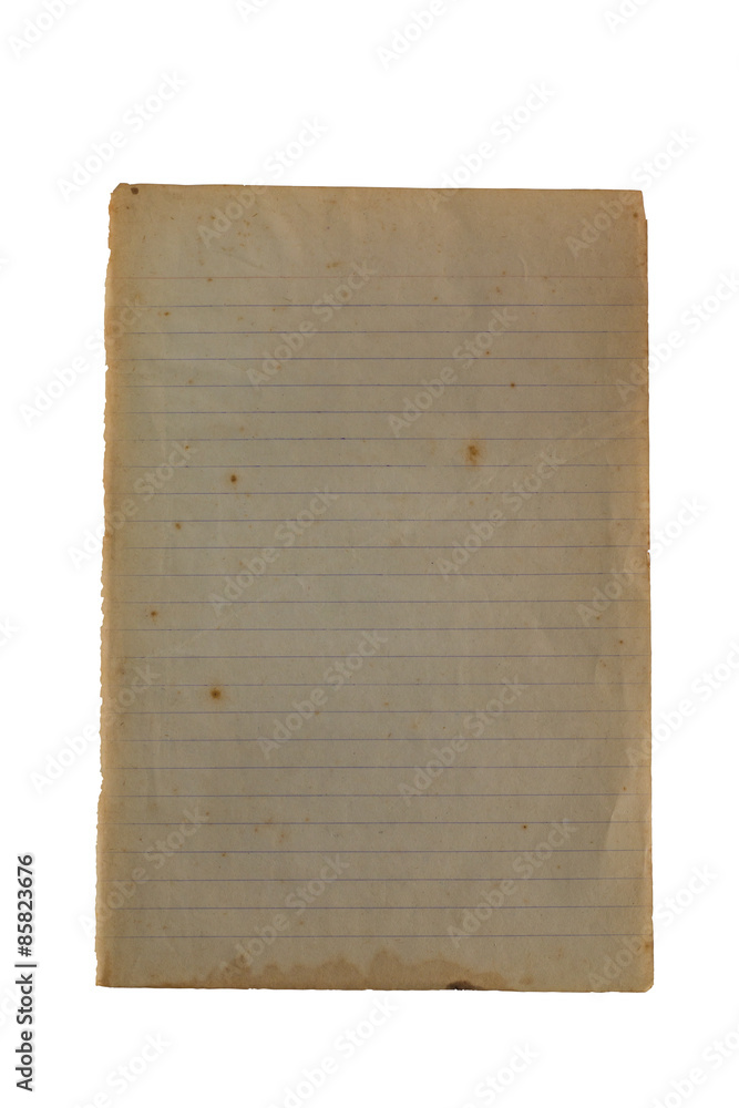 Old memo paper to reveal yellowing, blank, lined Old memo paper to reveal yellowing, blank, lined
