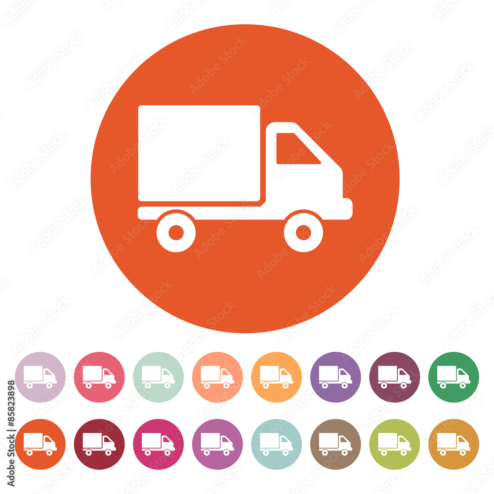 The truck icon. Delivery and shipping symbol. Flat The truck icon. Delivery and shipping symbol. Flat