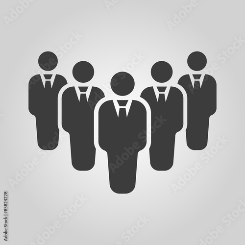 The teamwork icon. Leader and chief symbol. Flat