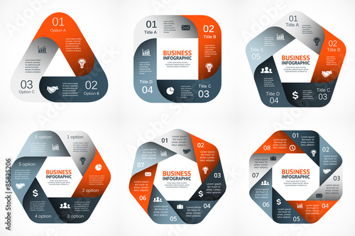 Vector geometric infographic. Template for cycle diagram, graph