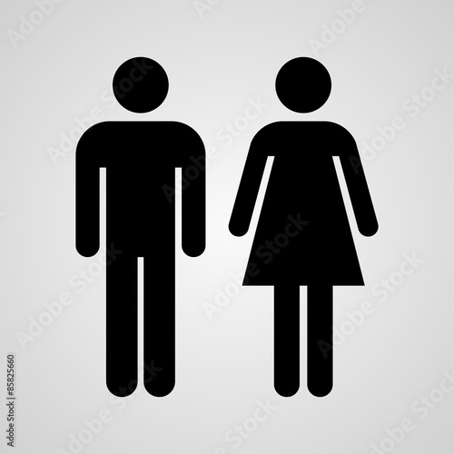 Stock Vector Linear icon male and female. Flat design