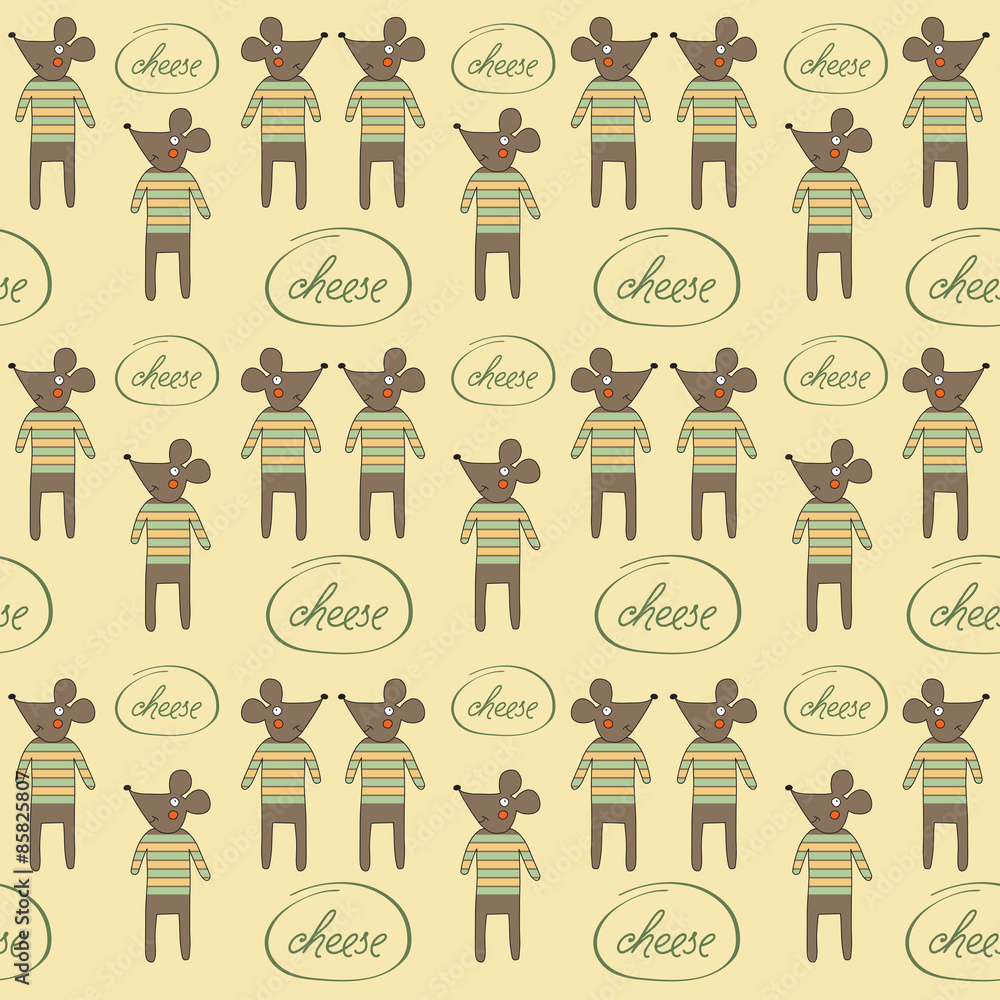 seamless pattern with mice