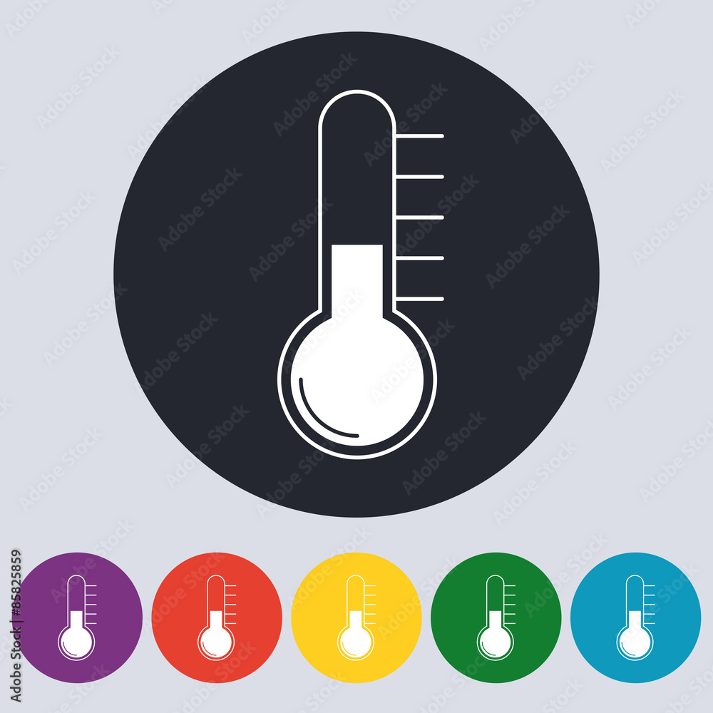 Stock Vector Linear icon thermometer. Flat design Stock Vector Linear icon thermometer. Flat design