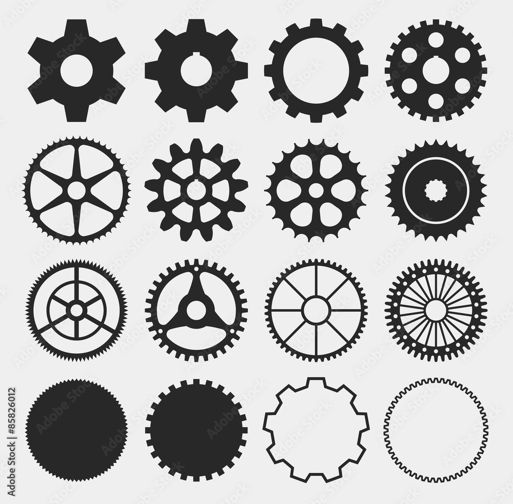 vector gear silhouettes vector gear silhouettes