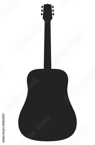 vector silhouette of acoustic guitar
