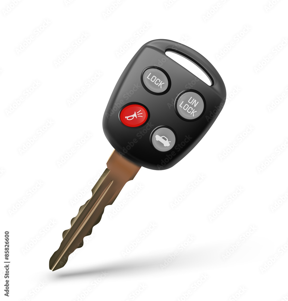 Car key isolated on white background. Vector illustration Car key isolated on white background. Vector illustration