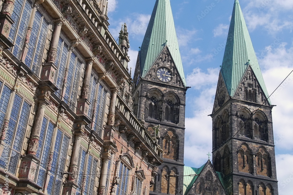 Obraz premium Bremen - Dom und Rathaus
