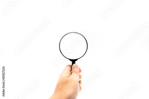 magnifier glass in isolated background