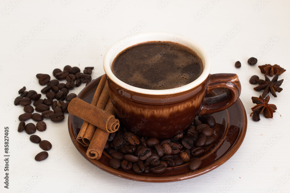 Fototapeta premium Coffee in ceramic cup.