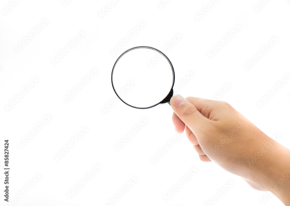magnifier glass in isolated white background magnifier glass in isolated white background