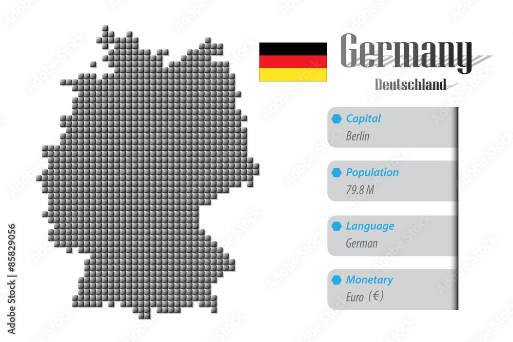 Obraz premium vector Germany map and info metallic pixel design