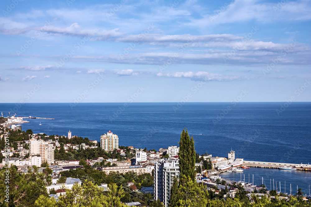 Yalta cityscape, Crimea beach, Russia