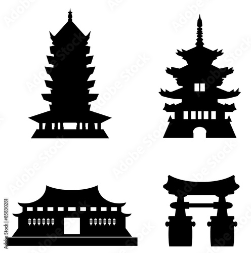 Temples en 4 icônes