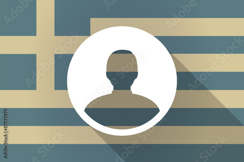 Greece  long shadow flag with a male avatar