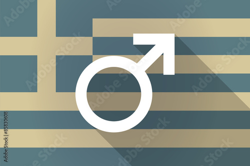 Greece  long shadow flag with a male sign