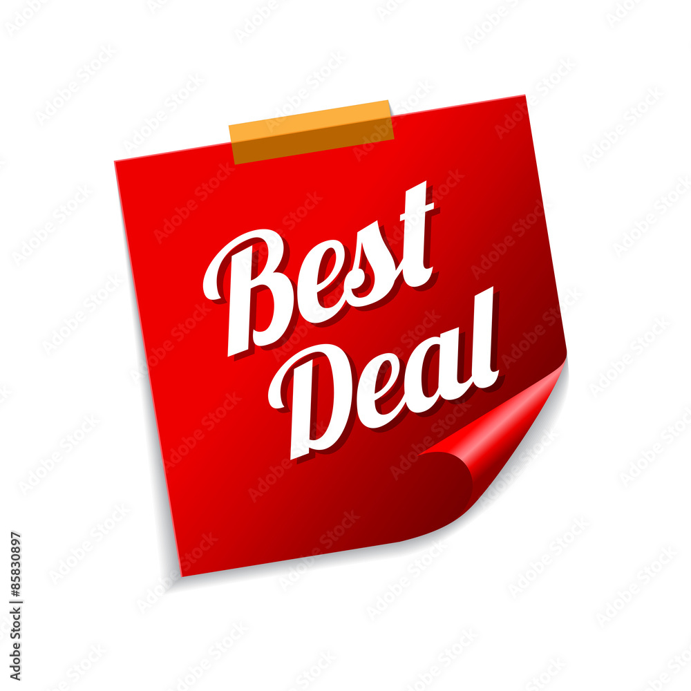 Best Deal Red Sticky Notes Vector Icon Design Best Deal Red Sticky Notes Vector Icon Design