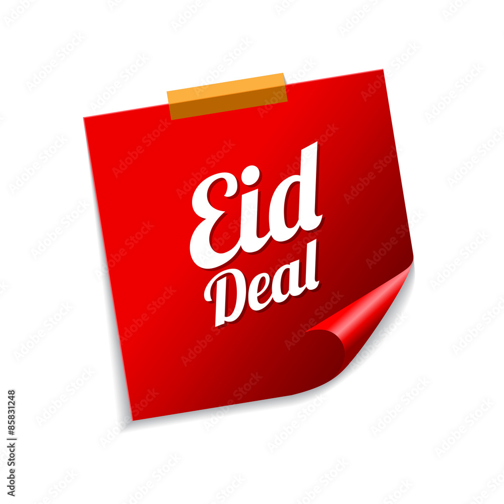 Eid Deal Red Sticky Notes Vector Icon Design Eid Deal Red Sticky Notes Vector Icon Design