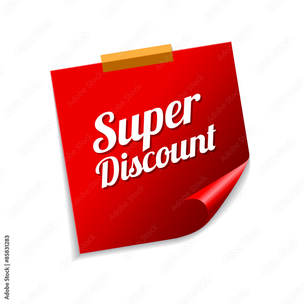 Super Discount Red Sticky Notes Vector Icon Design Super Discount Red Sticky Notes Vector Icon Design