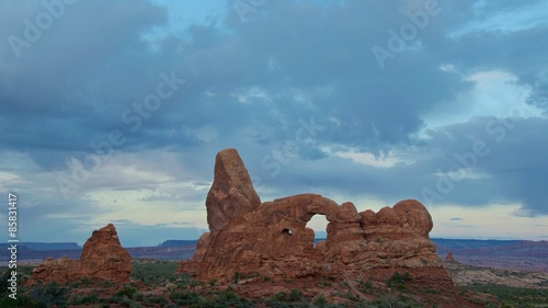 Turret Arch of Sandstone in Arches National Park, Utah