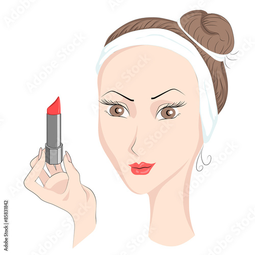 Girl with make up lipstik