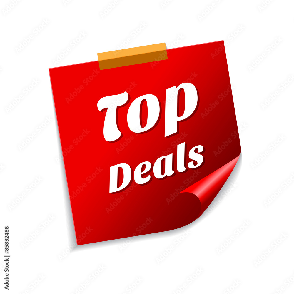 Top Deals Red Sticky Notes Vector Icon Design Top Deals Red Sticky Notes Vector Icon Design