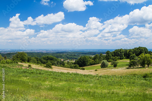 Idyllic landscape in Zumberak, Croatia, summer view