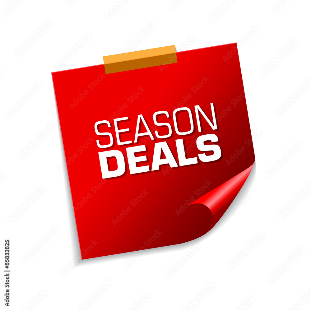 Seasonal Deal Red Sticky Notes Vector Icon Design Seasonal Deal Red Sticky Notes Vector Icon Design
