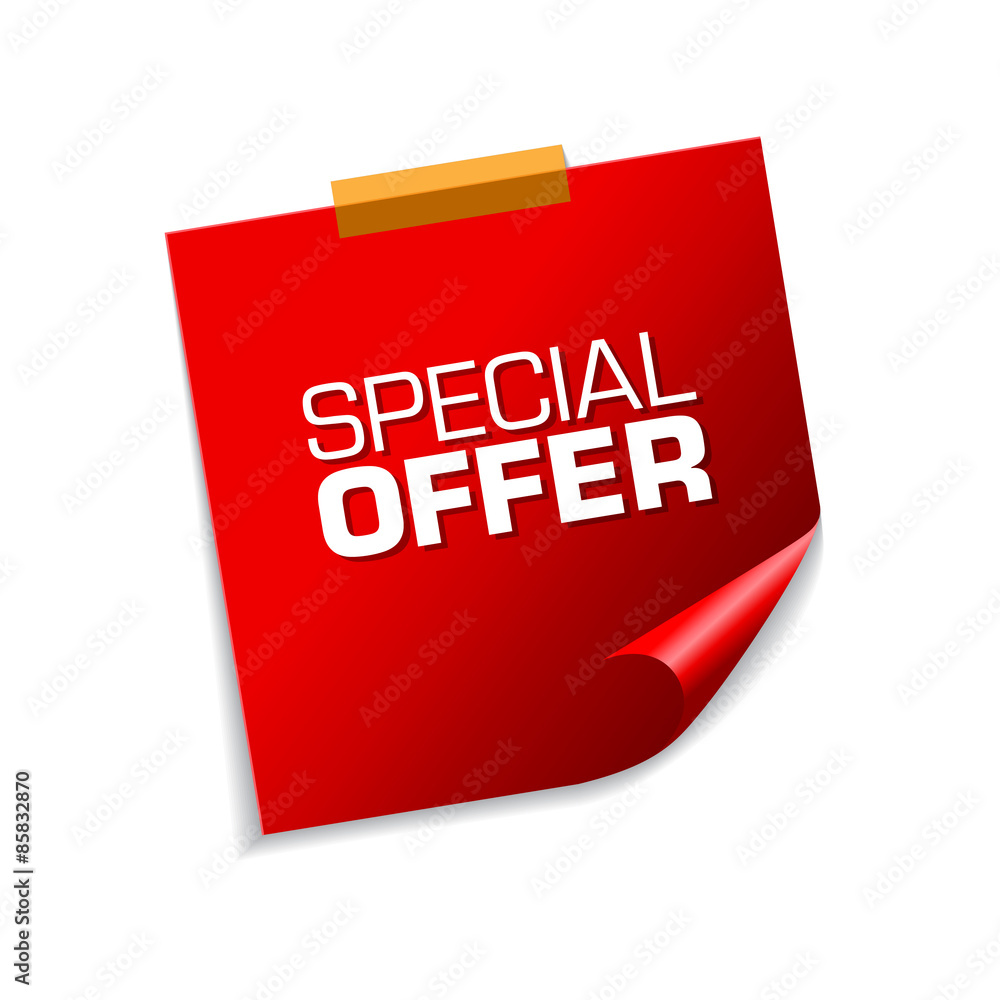 Special Offer Red Sticky Notes Vector Icon Design Special Offer Red Sticky Notes Vector Icon Design