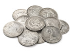 Heap of old silver coins