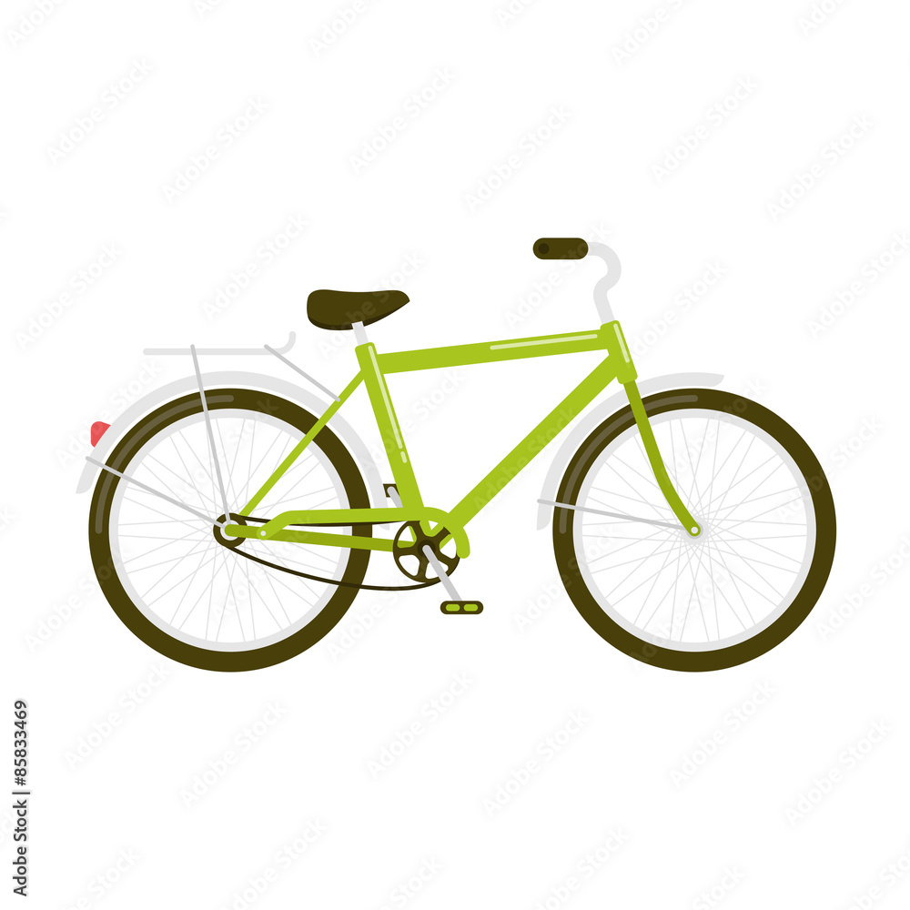 Obraz premium Green bicycle isolated on white