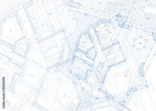 architecture blueprint - house plan   vector illustration  