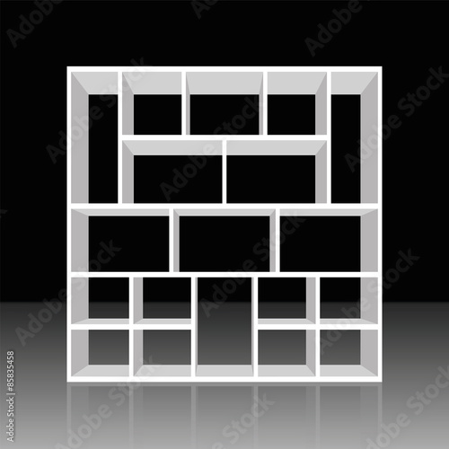Shadow box to be filled. Vector illustration on dark gradient background.