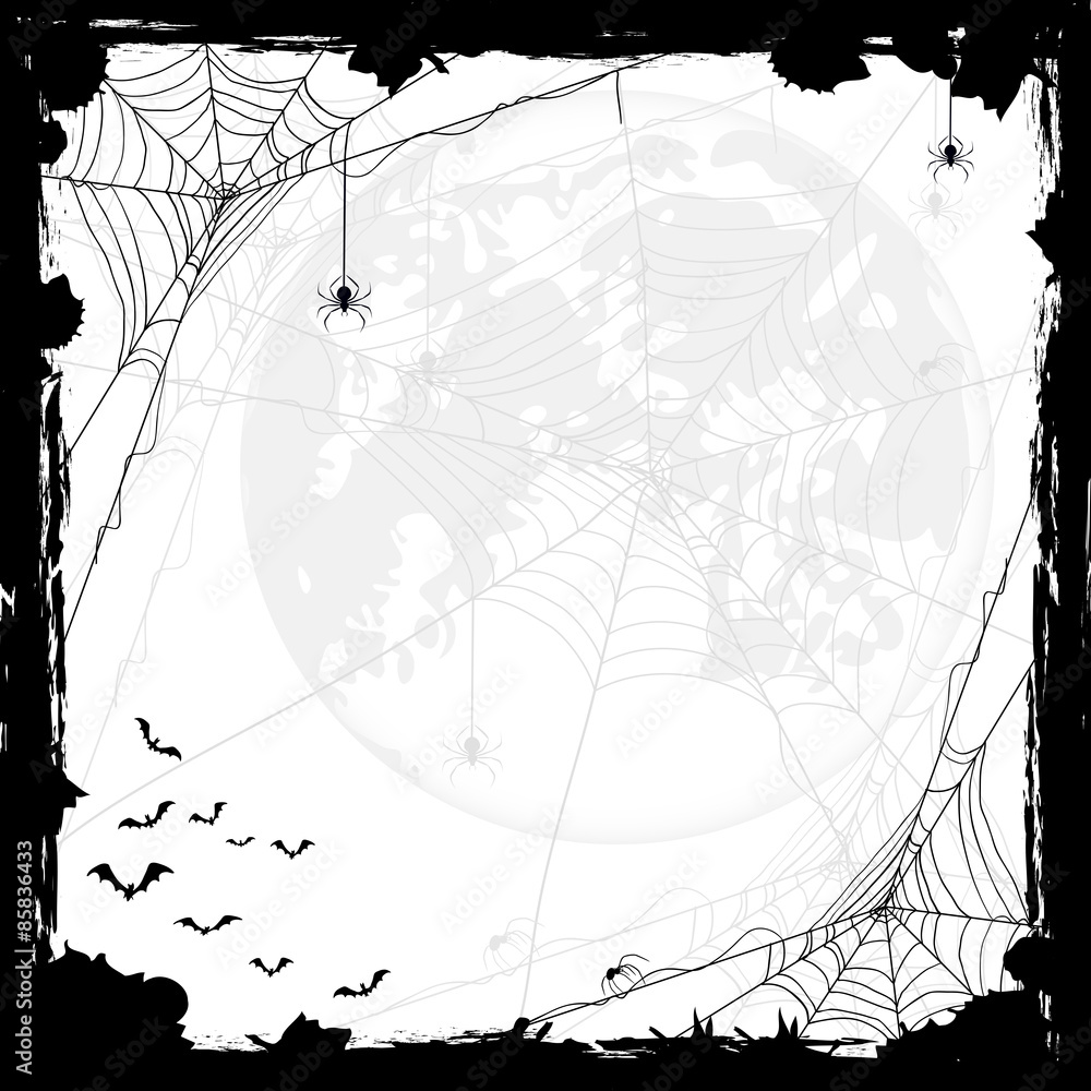 Fototapeta premium Halloween background with spiders and bats