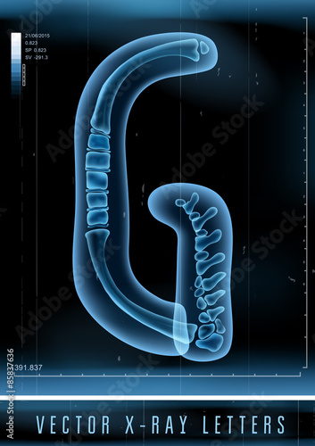 Vector blue 3D x ray style alphabet vector for unique logo or