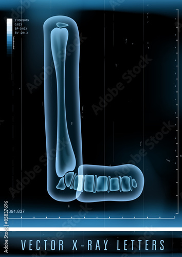 Vector blue 3D x ray style alphabet vector for unique logo or
