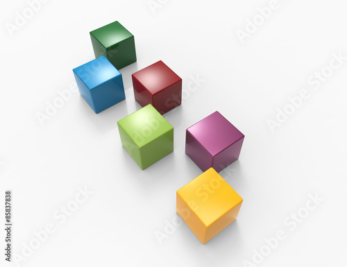 3d Colorful Cubes